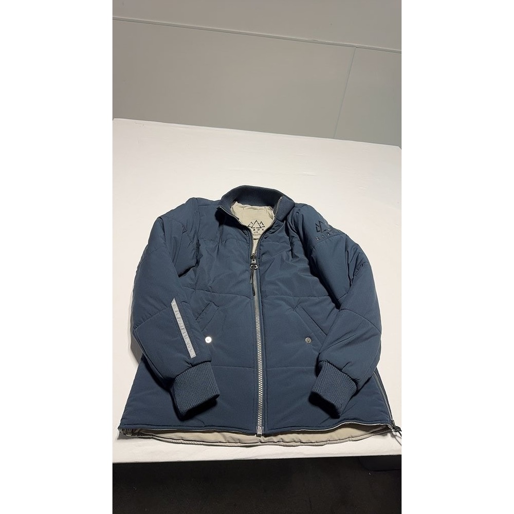 Norden Mens Insulated Winter Jacket Navy Blue Full Zip Puffer Coat Large